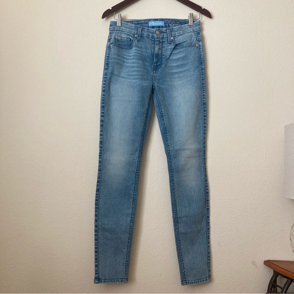 7 For All Mankind the High Waist Light Blue Skinny Jeans | New without Tags - Picture 2 of 10